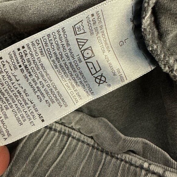 Old Navy Womens Relaxed Fit Washed Gray Pants L Elastic Waist Stretch Pockets - Picture 5 of 5